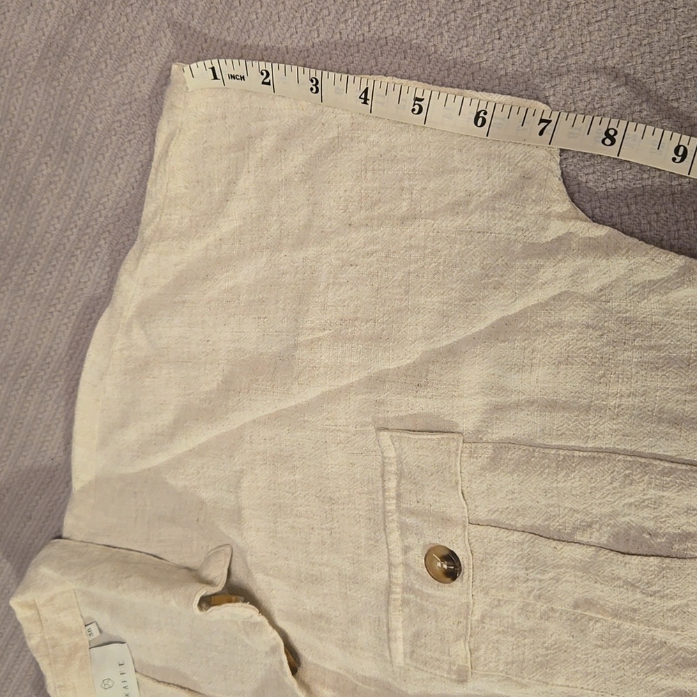 🌟 KAFFE Gorgeous unique belted shirt dress in linen color US 6 Euro 38 - Picture 9 of 13